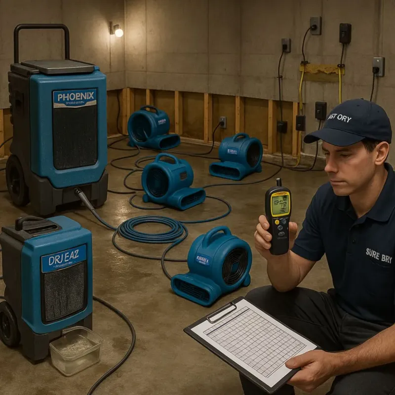 Structural Drying and Dehumidification process in Newell, WV